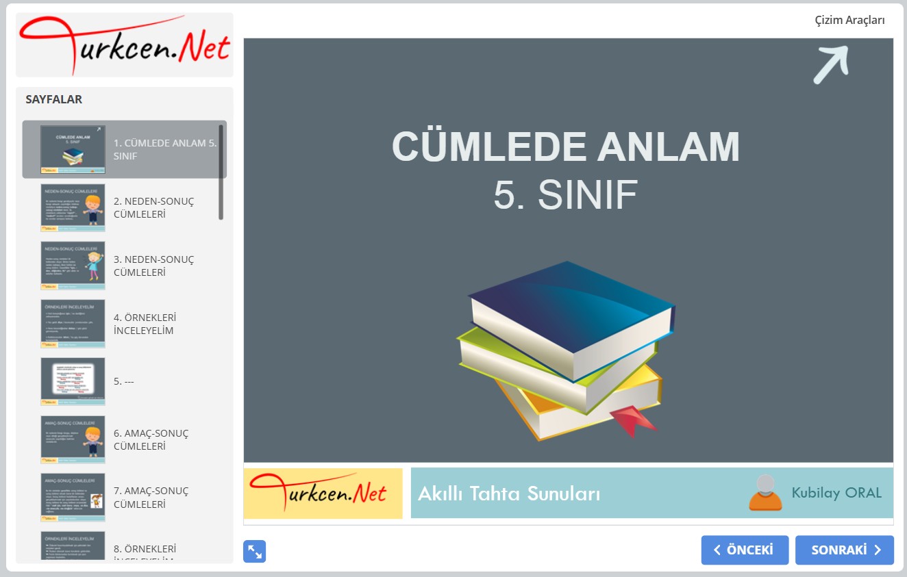 🖥️ 5. Sınıf Cümlede Anlam Akıllı Tahta Sunumu