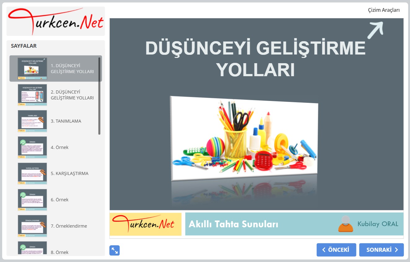 💡 Düşünceyi Geliştirme Yolları Akıllı Tahta Sunumu