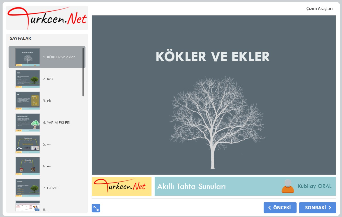 🧩 Kökler ve Ekler Akıllı Tahta Sunumu