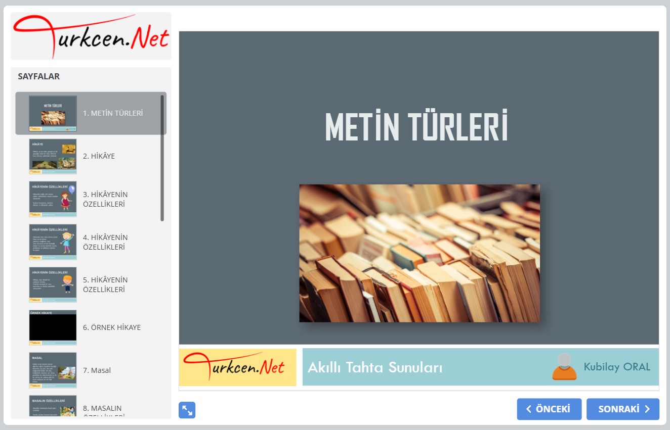 📚 5. Sınıf Metin Türleri Akıllı Tahta Sunumu