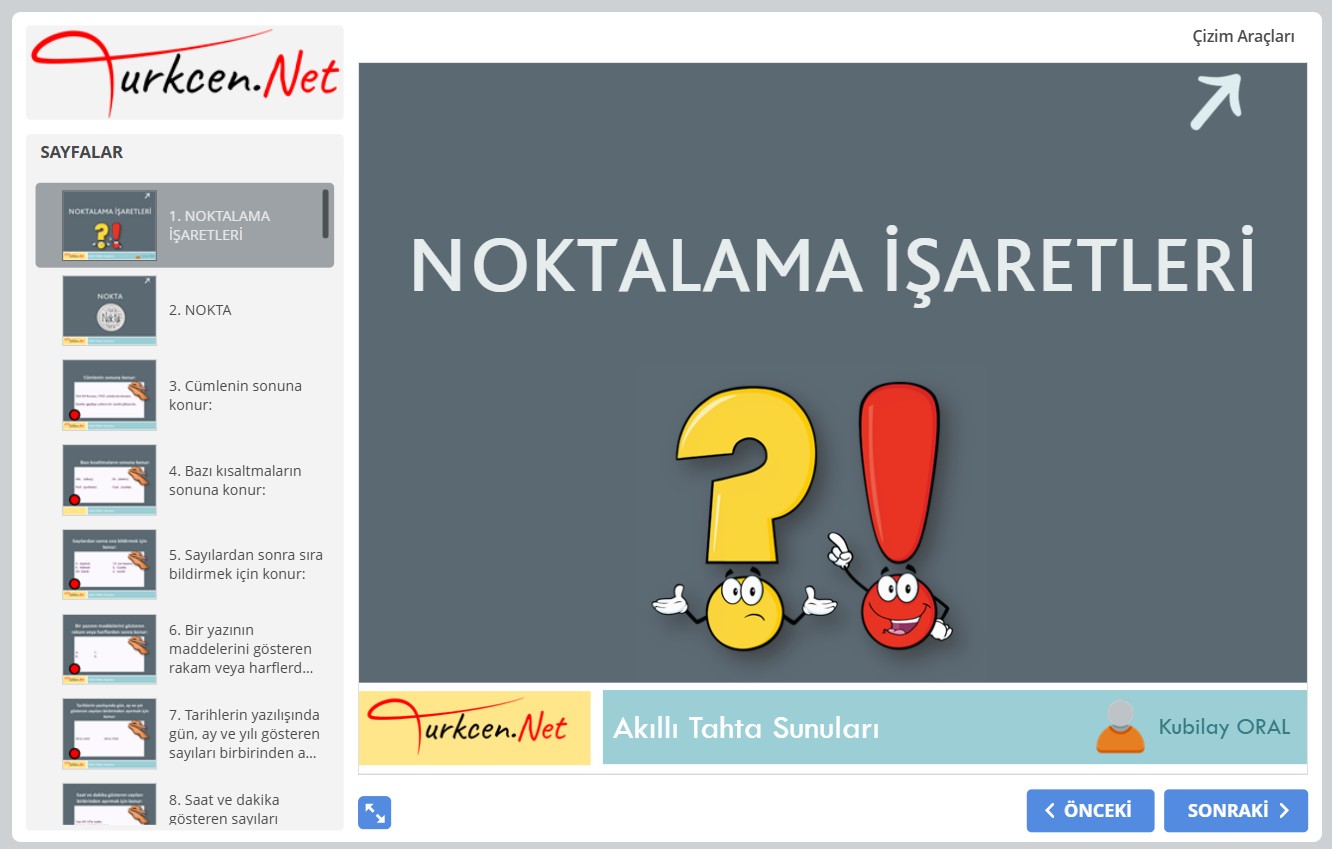 ✍️ Noktalama İşaretleri Akıllı Tahta Sunumu