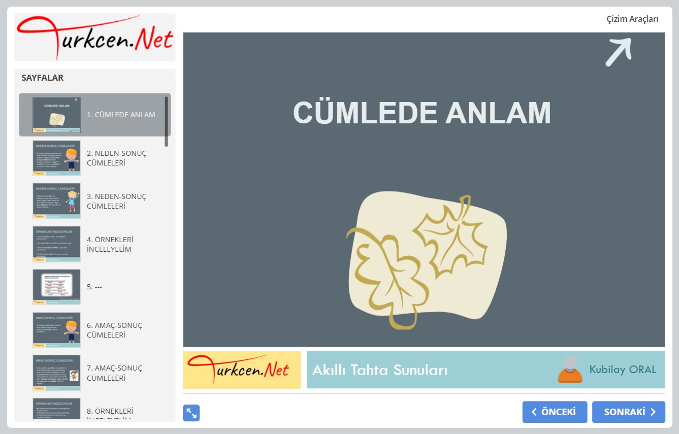 🎯 6. Sınıf Cümlede Anlam Akıllı Tahta Sunumu
