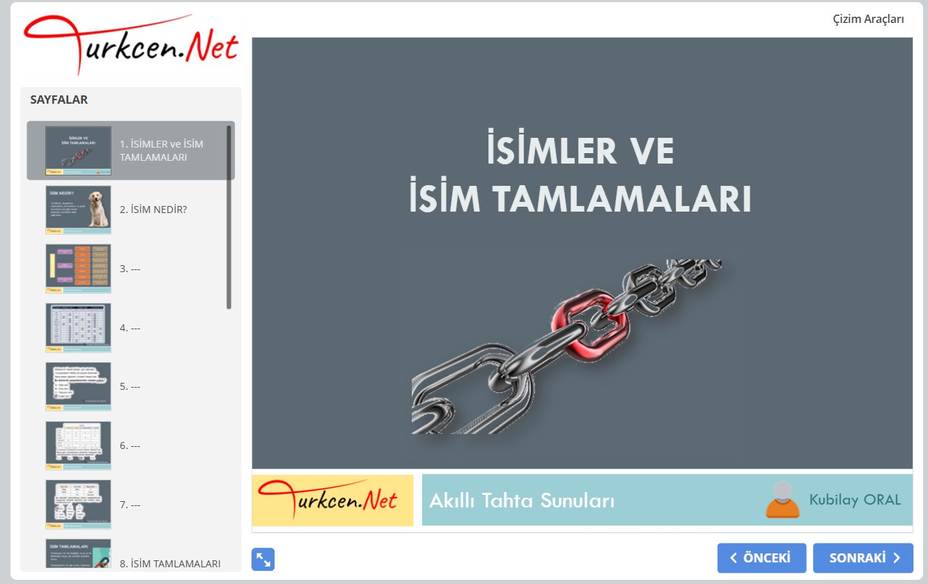 🏷️ İsimler ve İsim Tamlamaları Akıllı Tahta Sunumu