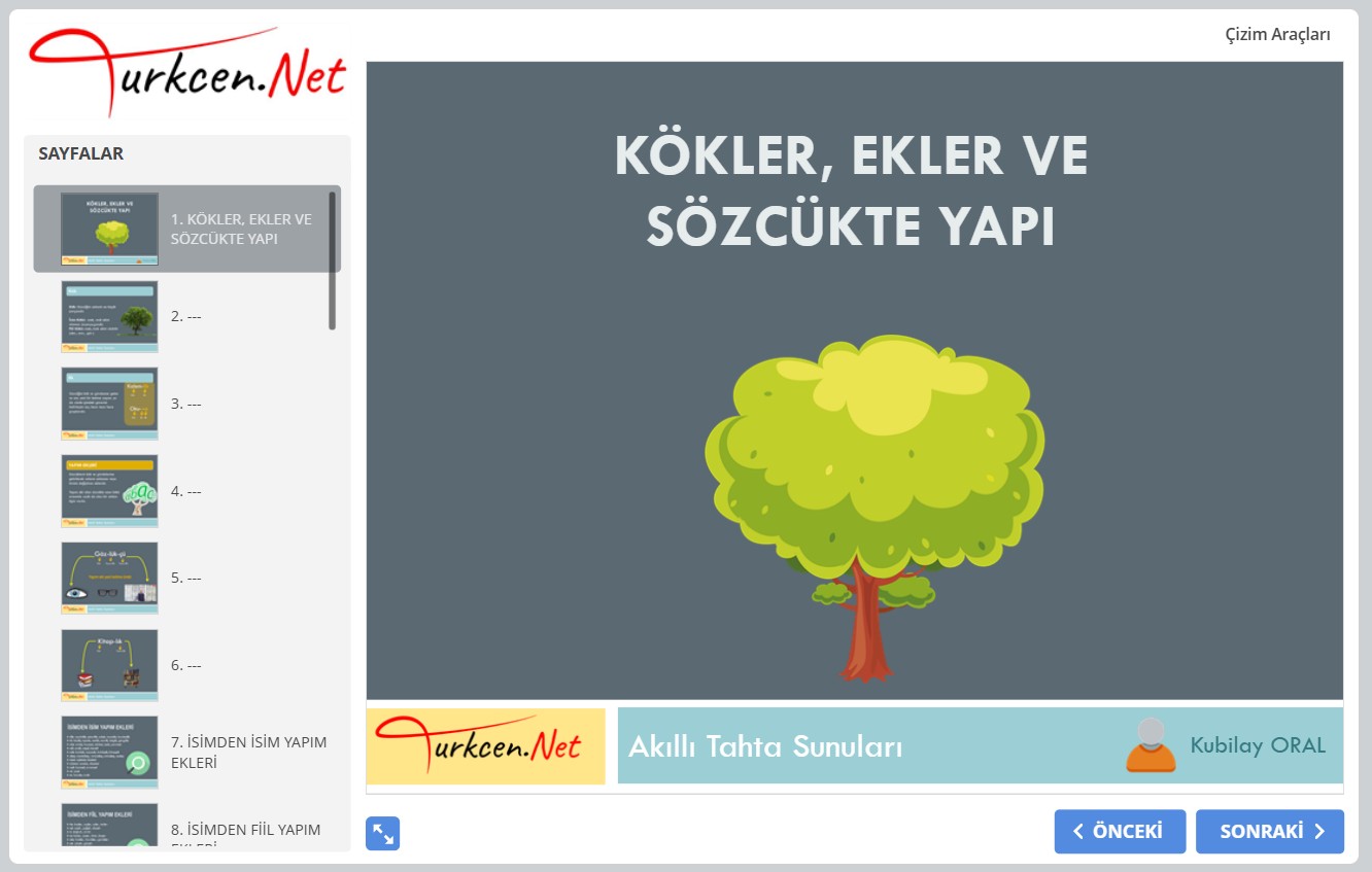 🧩 Kökler ve Sözcükte Yapı Akıllı Tahta Sunumu