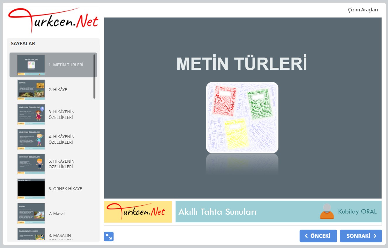 📚 6. Sınıf Metin Türleri Akıllı Tahta Sunumu