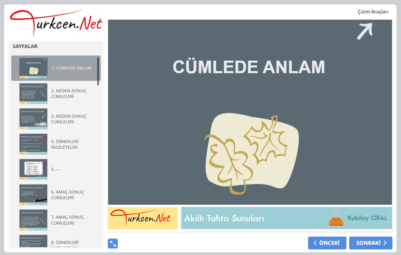 🎯 7. Sınıf Cümlede Anlam Akıllı Tahta Sunumu