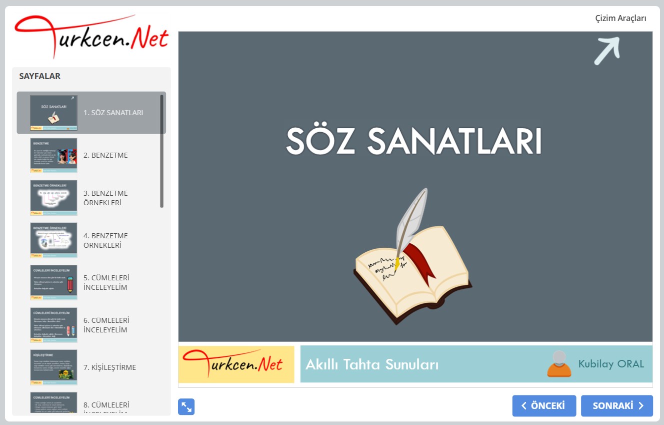 🎭 Söz Sanatları Akıllı Tahta Sunumu