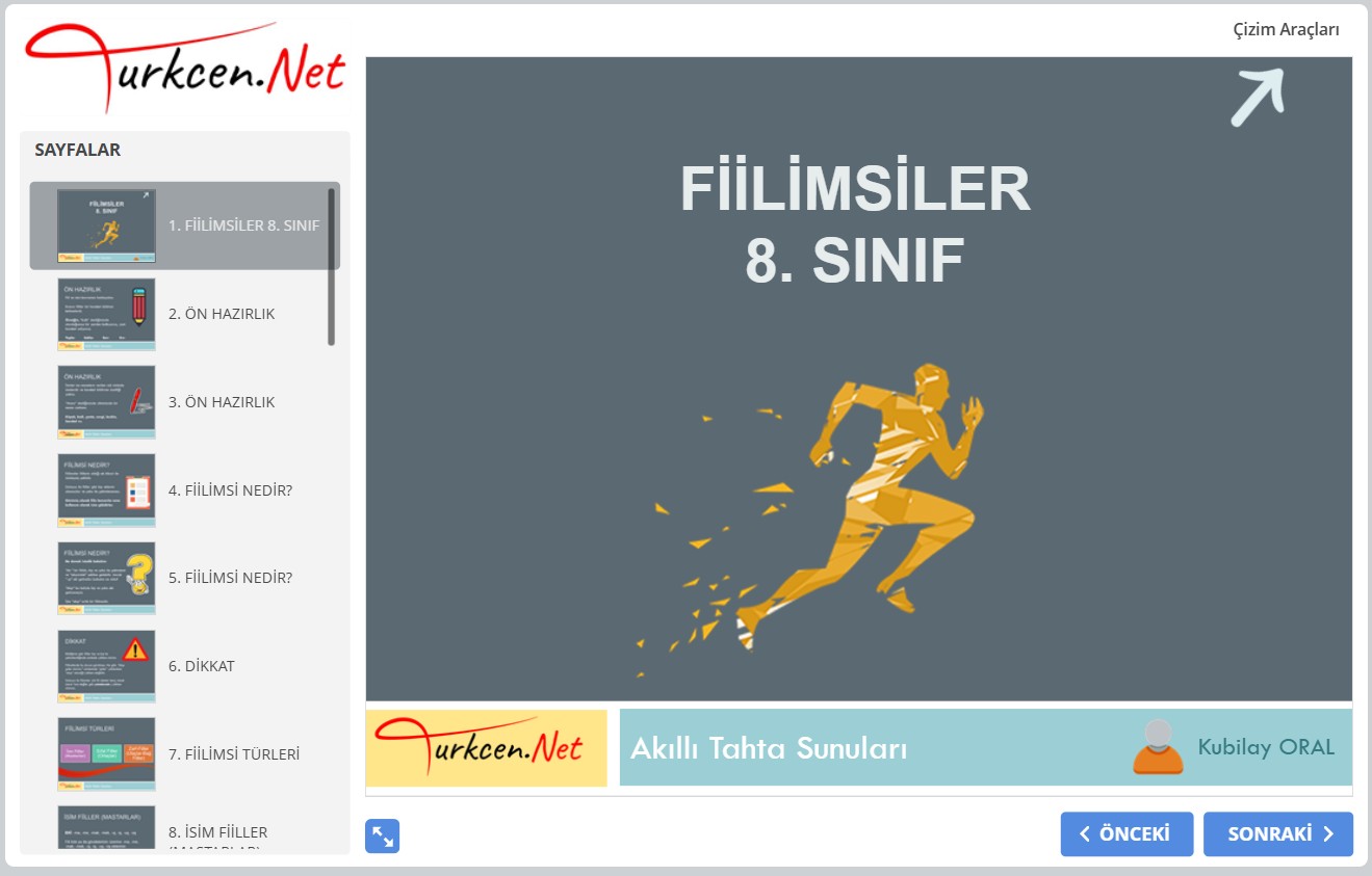 📎 Fiilimsiler (Eylemsiler) Akıllı Tahta Sunumu