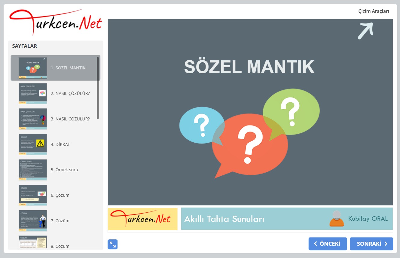 🧩 Sözel Mantık Akıllı Tahta Sunumu