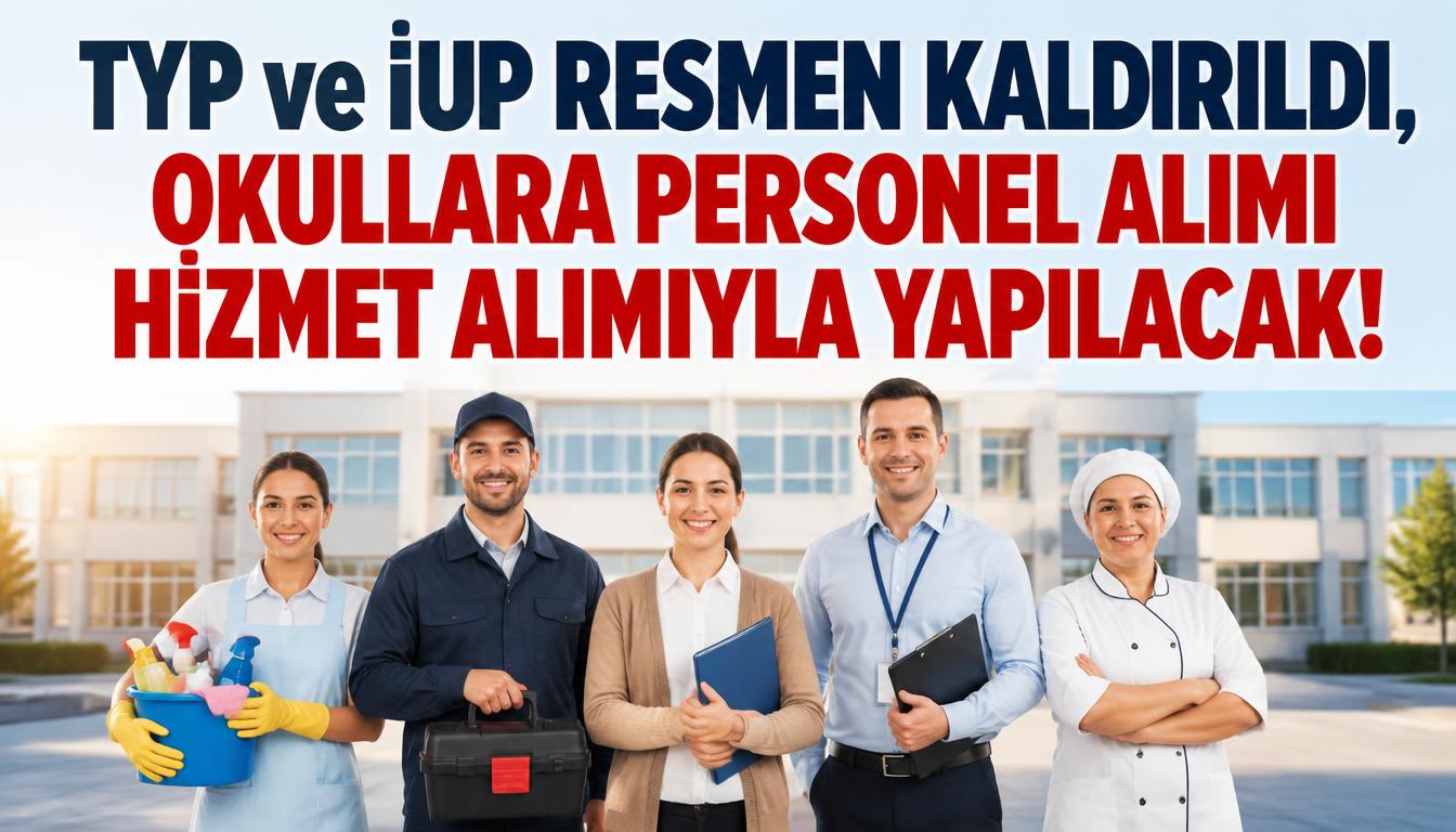 TYP ve İUP Resmen Kaldırıldı, Okullara Personel Alımı Hizmet Alımıyla Yapılacak!