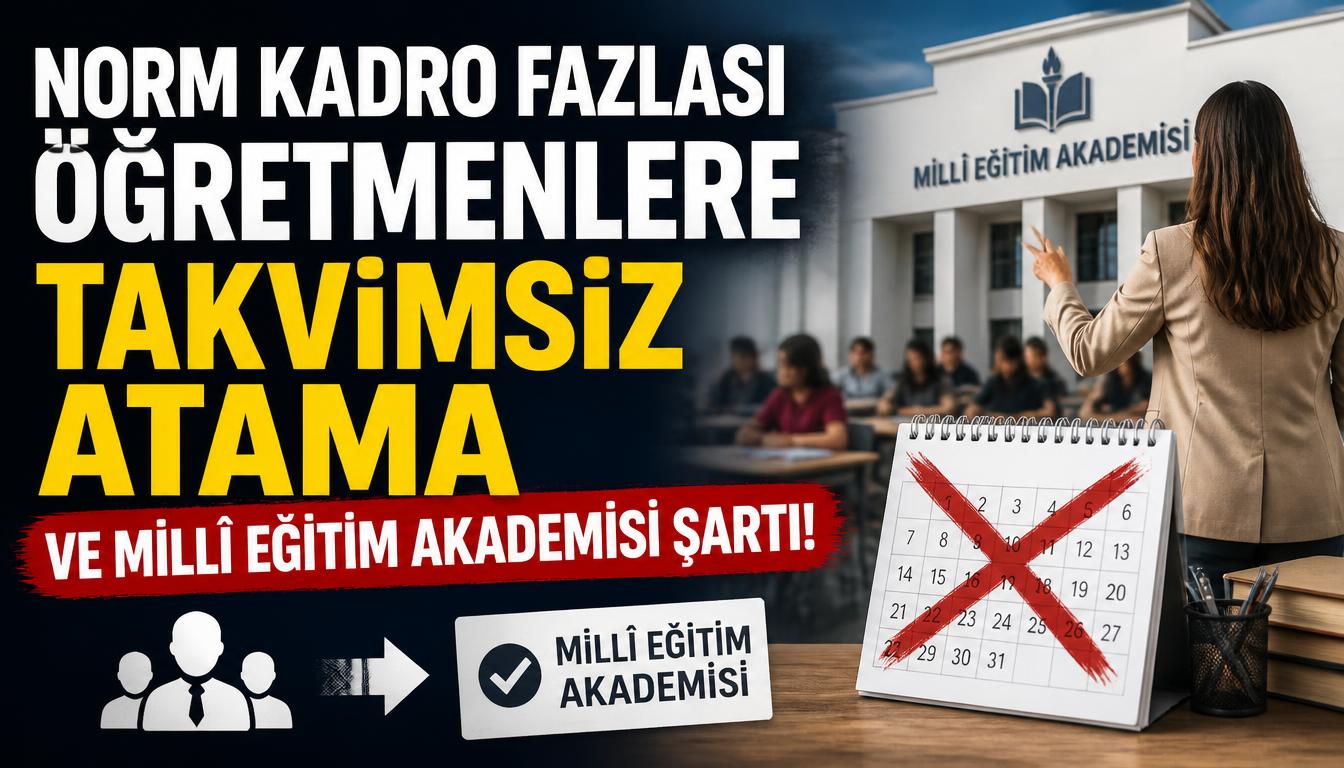 Norm Kadro Fazlası Öğretmenlere Takvimsiz Atama ve Millî Eğitim Akademisi Şartı!