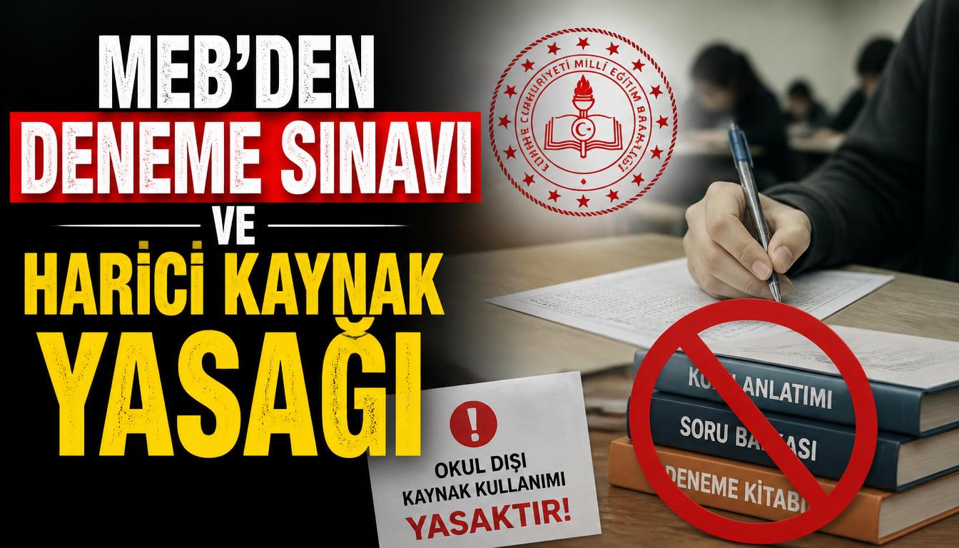 MEB'den Deneme Sınavı ve Harici Kaynak Yasağı